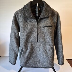Veeko Gray Textured Quarter-Zip Pullover Jacket - Size 36